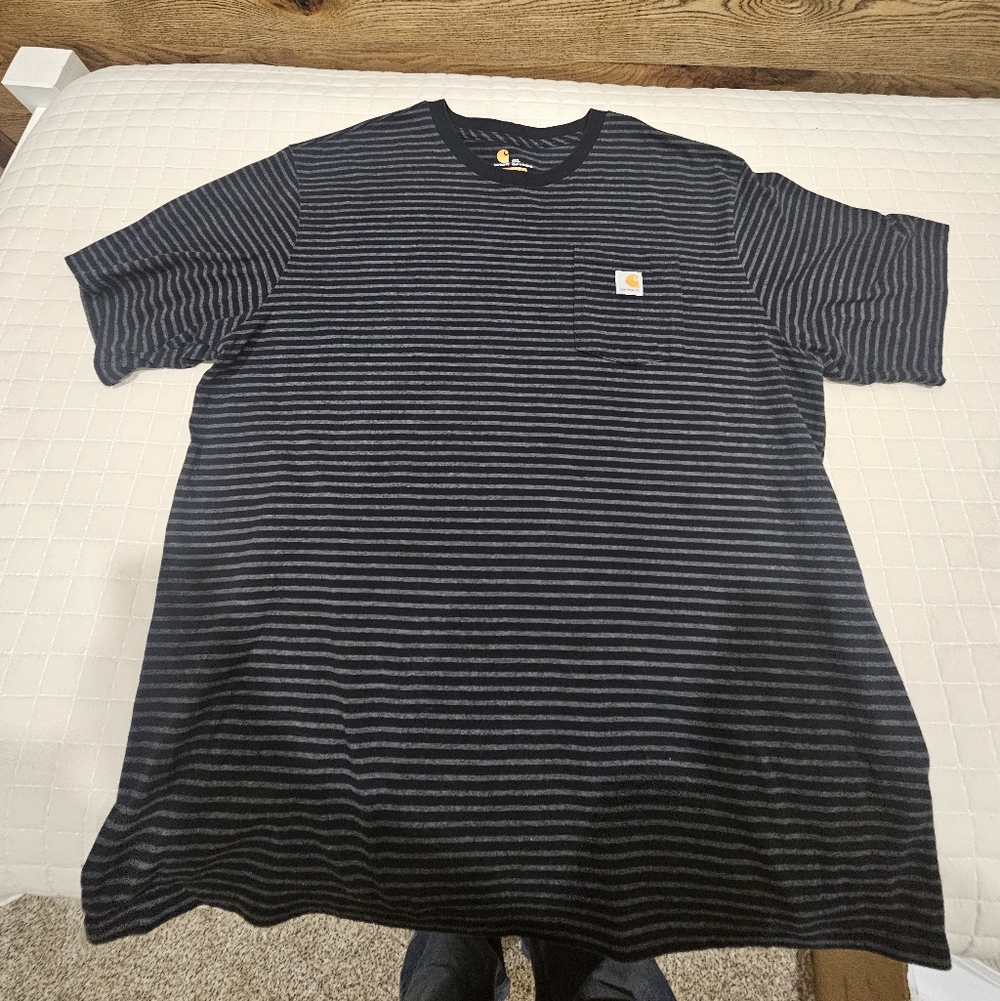 Carhartt Men's Black & Gray Striped Short-Sleeve Tee